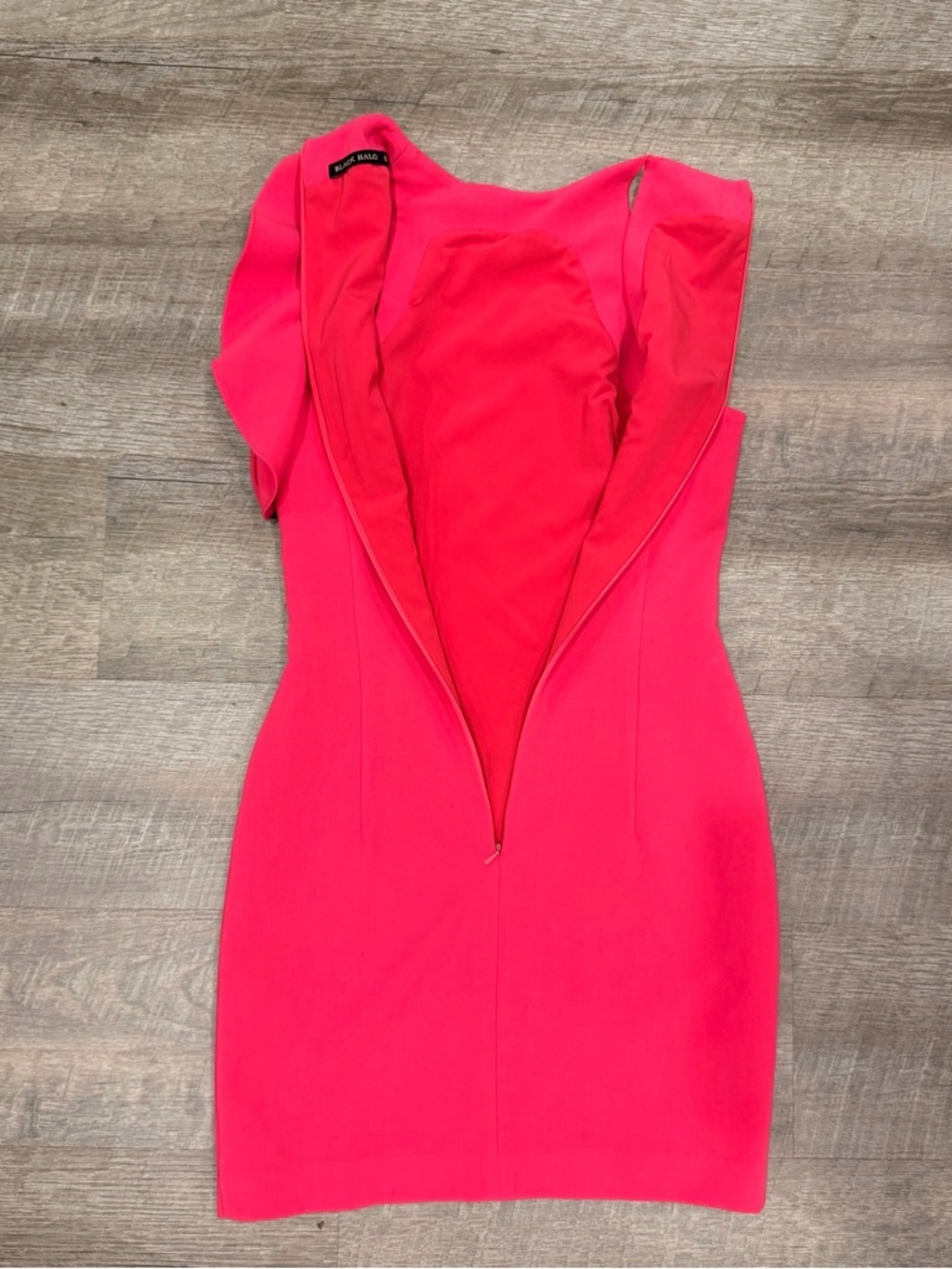 Black Halo Pabla Mini Dress Pink Asymmetrical Ruffle Cocktail XS 0 Designer - Picture 6 of 11